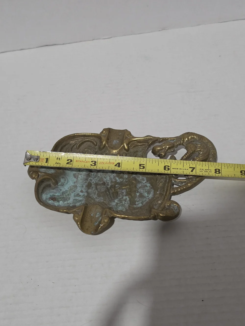 Vintage Ashtray depicting Playing Children - 1940's Brass ornate